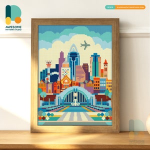 Cincinnati, USA Diamond Painting Kit  - Modern Diamond Painting 5d Diamond Painting Art for Home Decor, DS329