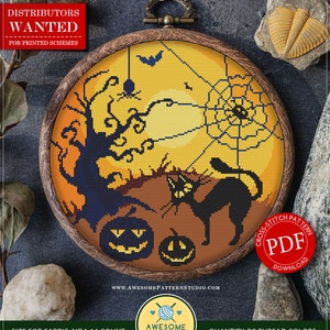 Halloween #P1104 PDF Cross Stitch Pattern Embroidery Pattern Download Cross Stitch | How to Cross Stitch | Needlepoint Kits