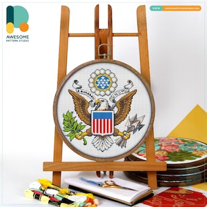 Great Seal Cross Stitch Kit and Pattern: Modern Cross Stitch Needlework Art, CS436