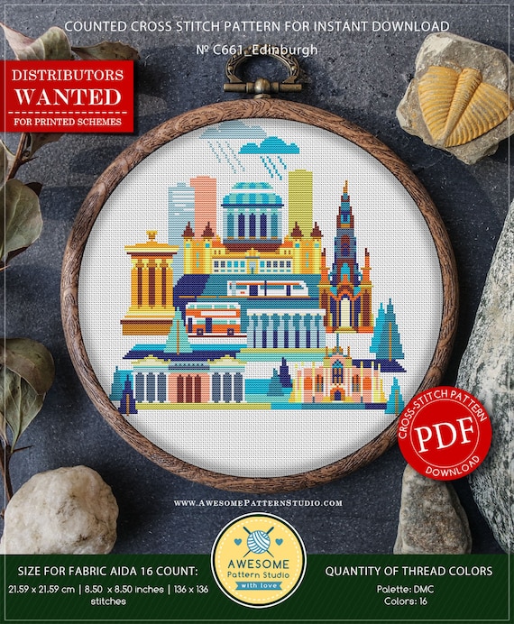 Edinburgh United Kingdom P661 Pdf Cross Stitch Pattern Etsy Edinburgh United Kingdom P661 Pdf Cross Stitch Pattern Etsy