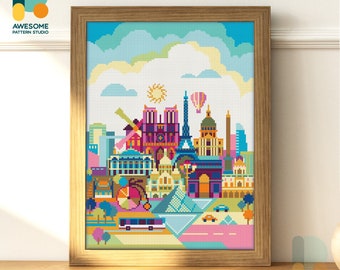 Paris, France, Europe Diamond Painting Kit: Modern Diamond Painting 5d Diamond Painting Art for Elegant Mosaic Kit Sampler Projects, DS137