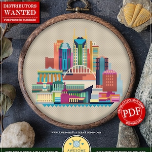 Nashville #P103 Cross Stitch Embroidery Pattern Download | Cross Stitch Kits | Needlepoint Kits | Counted Cross Stitch | Embroidery Stitches