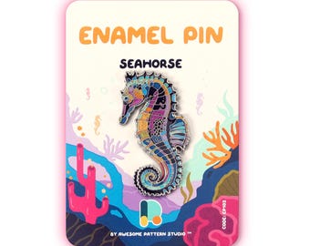 Seahorse Enamel Pin, Ocean Animal Pin, Sea Life Jacket Pin, Nautical Backpack Pin, Coastal Gift for Beach Lover EP102