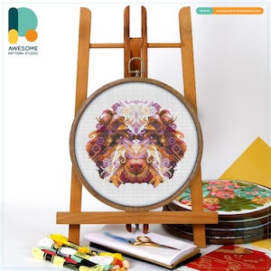Mandala Lagotto Romagnolo Cross Stitch Pattern and Kit - Modern Cross Stitch Needlework Art for Dog Lovers, CS2125