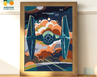 Spaceship in Sky Diamond Painting Kit - Modern 5d Diamond Painting Art for Unique Paint by Numbers Mosaic Kit, DS381