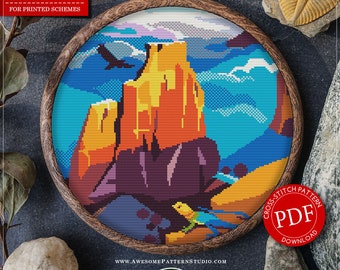 Colorado National Monument Square #P1220 Cross Stitch Pattern | Cross Stitch Embroidery | Pattern Instant Download | Cross Stitch Kits