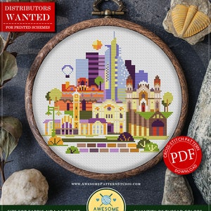 Burgas, Bulgaria #P699 PDF Cross Stitch Pattern Embroidery Pattern Instant Download | How to Cross Stitch | Stitch Design