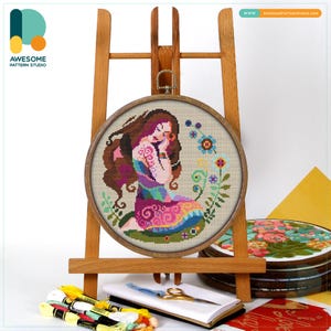 Zodiac Virgo Cross Stitch Pattern and Kit: Modern Needlework Art for Beginners and Enthusiasts, Includes PDF Pattern, CS187