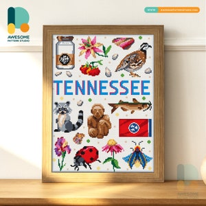Collezione Tennessee DS1879, KIT fai da te per pittura diamante / Kit pittura diamante / Kit arte diamante per adulti / Kit punti diamante 5D trapano completo