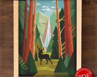 Yosemite National Park  #P420 Cross Stitch Embroidery Pattern Instant Download | Stitching | How To Cross Stitch | Embroidery Designs