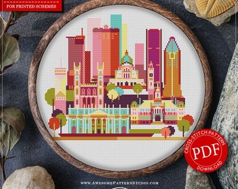 Montreal, Canada #P663 PDF Cross Stitch Pattern Embroidery Pattern Download Cross Stitch | Cross Stitch World | Cross Stitch Designs