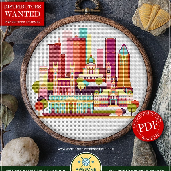 Montreal, Canada #P663 PDF Cross Stitch Pattern Embroidery Pattern Download Cross Stitch | Cross Stitch World | Cross Stitch Designs