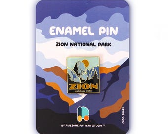 Enamel Pin - Zion National Park. Hard Enamel Pin, Enamel Pin Display, Pinback Button, Stick Pins,  Lapel Pin, Acrylic Pin, EP062