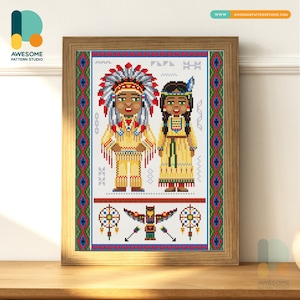 Abbigliamento tradizionale dei nativi americani DS2448, KIT fai da te per pittura con diamanti / Kit per pittura con diamanti / Kit per pittura con diamanti per adulti