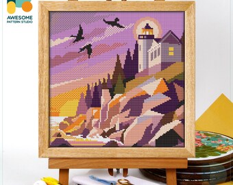 Awesome Pattern Studio Kreuzstich-Set 'Acadia National Park' – Komplett Mit Allem, Was Du Brauchst