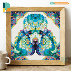 Poodle Diamond Painting Kit - Modern 5d Diamond Painting Art, Fun Mosaic Kit Sampler for All Skill Levels, DS781
