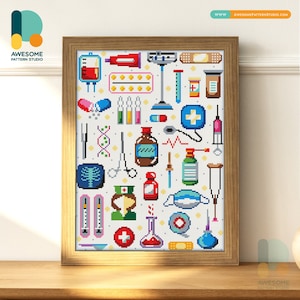 Collezione Medicina DS1681, KIT fai da te per pittura diamante / Kit pittura diamante / Kit arte diamante per adulti / Kit punti diamante 5D trapano completo