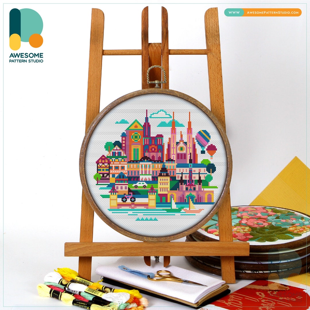 Strasbourg, France, Europe Cross Stitch Pattern and Kit