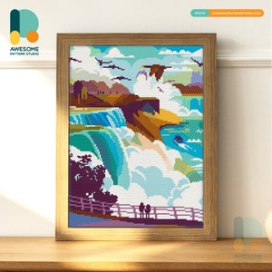 Cascate del Niagara DS2149, KIT fai da te per pittura diamante / Kit pittura diamante / Kit arte diamante per adulti / Kit punti diamante 5D trapano completo