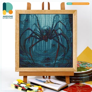 Forbidden Forest Spiders Colony CS2515, Counted Cross Stitch Pattern KIT and PDF | Embroidery Pdf Pattern Download | Cross Stitch Kits