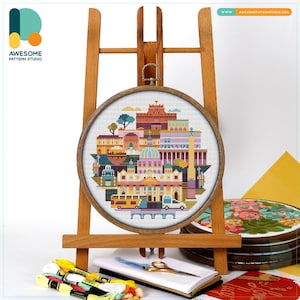 Vatican City, Italy, Europe Cross Stitch Pattern and Kit: Modern Needlework Art Embroidery Sampler for Creative Stitching, CS1414