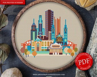 Pittsburgh #P091 Embroidery Cross Stitch Pattern Instant Download | Stitching | Cross Stitch Designs | Stitch Design | Stitch Patterns
