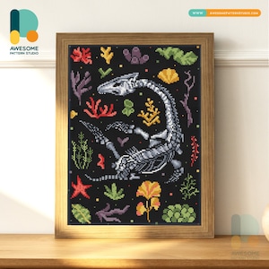 Plesiosaurus DS2156, KIT fai da te per pittura diamante / Kit pittura diamante / Kit arte diamante per adulti / Kit punti diamante 5D trapano completo