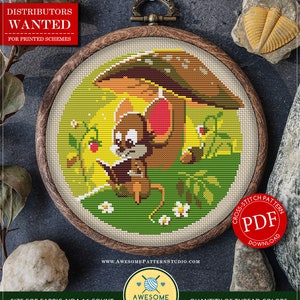 Mouse #P045 Embroidery Cross Stitch Pattern Download | Cross Stitch Kits | Cross Stitch Designs | Counted Cross Stitch | Cross Designs