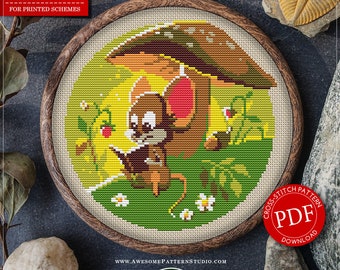 Topo #P045 Schema punto croce da ricamare Scarica / Kit punto croce / Disegni punto croce / Punto croce contato / Disegni croce