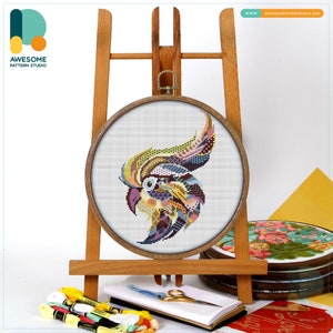 Mandala Parrot CS301, Counted Cross Stitch Pattern KIT and PDF | Pattern Download | Stitch Patterns | Stitch Patterns