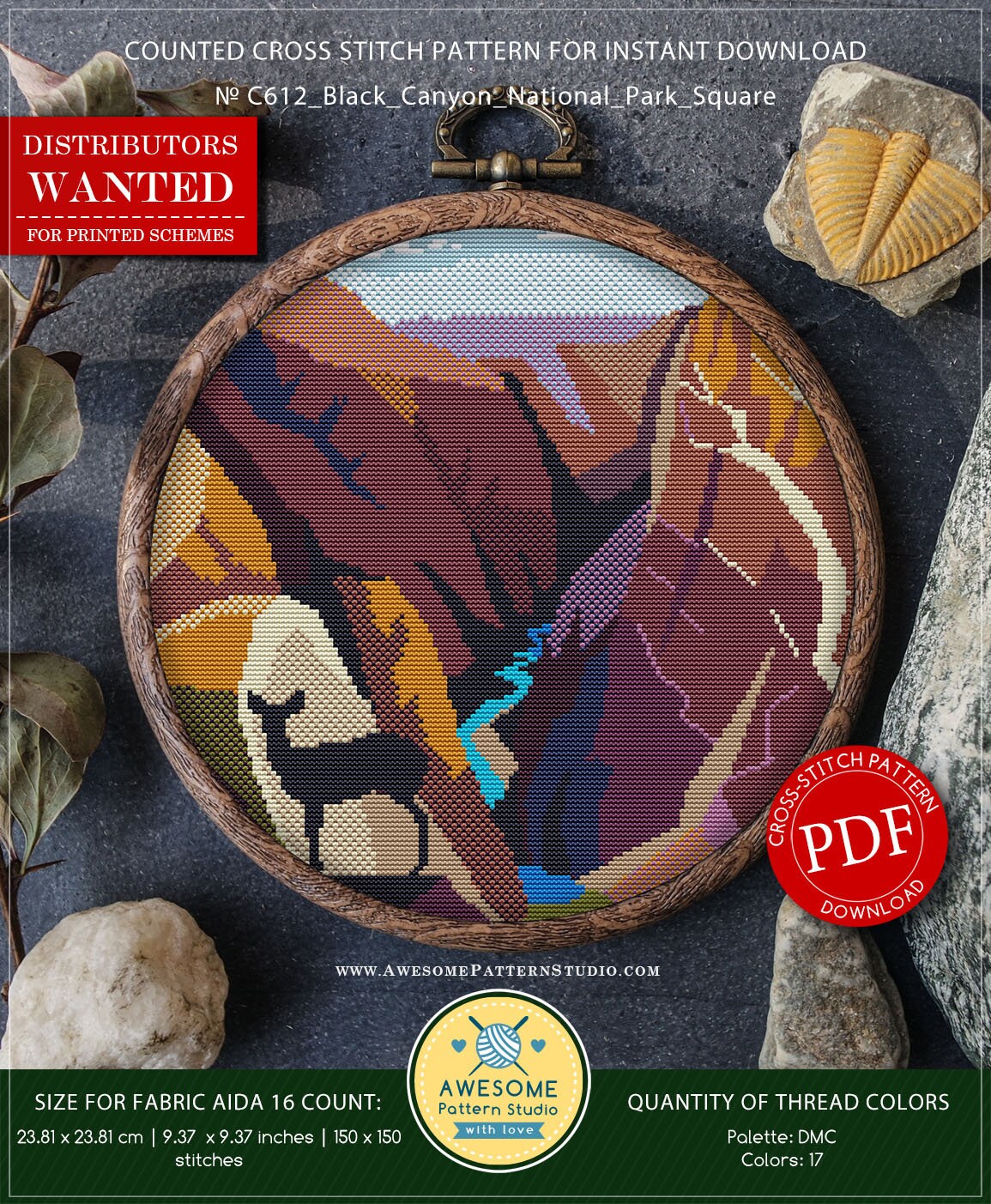 Sunset In Yosemite Counted Cross Stitch Patterns Printable Chart PDF