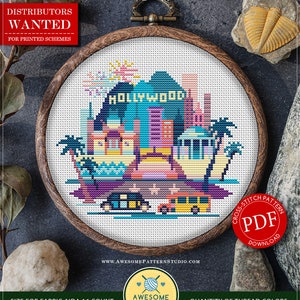 Hollywood #P097 Kreuzstich Stickmuster Download | Kreuzstich Stickmuster | Kreuzstich Welt | Stickdateien