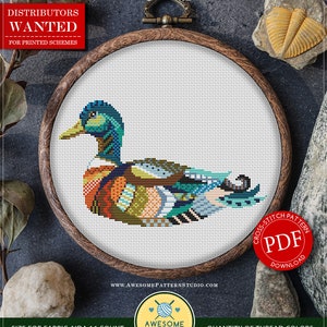 Mandala Duck #P312 Embroidery Cross Stitch Pattern Download | Cross Stitch Kits | Cross Stitch World | Stitch Design | Embroidery Stitches