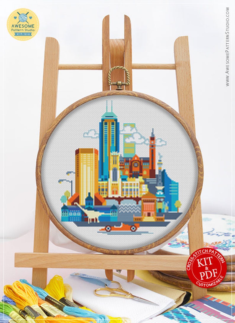 Indianapolis CS356 Counted Cross Stitch Pattern KIT and PDF Etsy