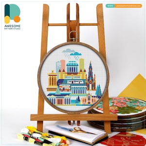 Edinburgh, Scotland, UK Cross Stitch Pattern and Kit: Modern Cross Stitch and Needlework Art for Embroidery Enthusiasts, CS661