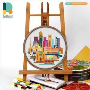 Beirut, Lebanon, Middle East Cross Stitch Pattern and Kit: Modern Needlework Art with PDF Pattern and Simple Embroidery Sampler, CS1193