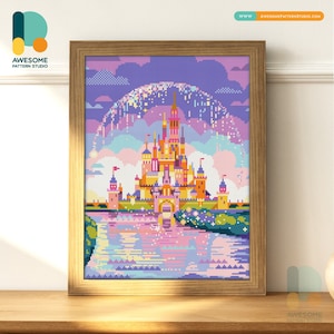 Kit de peinture diamant Château Disneyland - Peinture diamant moderne 5D, peinture artistique pour tous les âges, DS2295