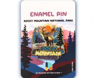 Enamel Pin - Rocky Mountain National Park. Hard Enamel Pin, Enamel Pin Display, Pinback Button, Stick Pins,  Lapel Pin, Acrylic Pin, EP063