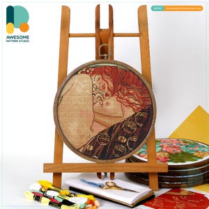 Danae By Gustav Klimt Cross Stitch Pattern and Kit Modern Needlework Art Embroidery Sampler, CS2289