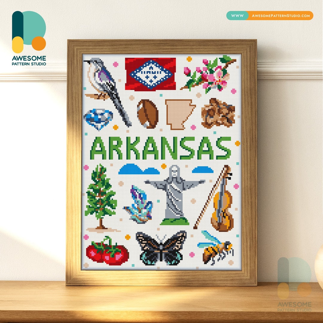 Arkansas, USA Collection Diamond Painting Kit: Modern Diamond Painting ...