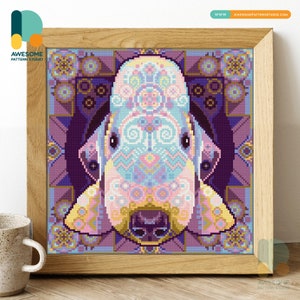 Mandala Bedlington Terrier DS2209, Kit fai da te per pittura a diamante / Kit per pittura a diamante / Kit di pittura a diamante per adulti / Tutti gli articoli inclusi