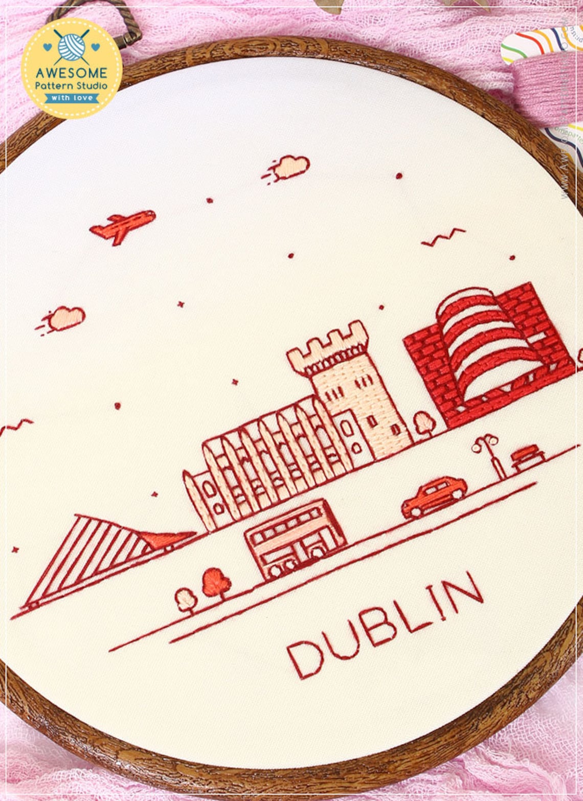 Dublin Ireland Embroidery EM175 Embroidery Pattern KIT and Etsy