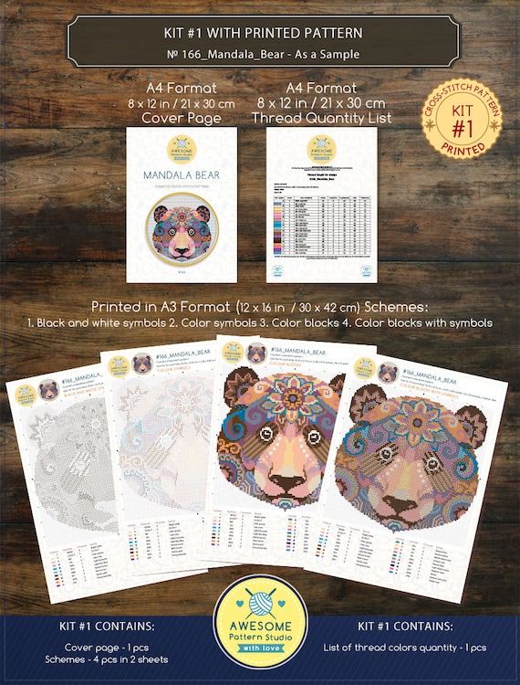 Mandala Horse #K204 Cross Stitch Embroidery Kit Needlepoint Kits Cross Stitch Embroidery Funny Animals Cross Stitch World Stitching
