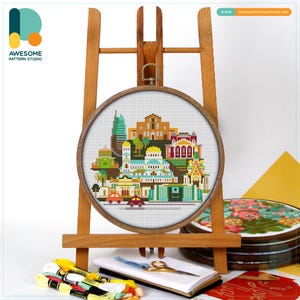 Sofia, Bulgaria, Europe Cross Stitch Pattern and Kit - Modern Needlework Art for Hand Embroidery Enthusiasts, CS678