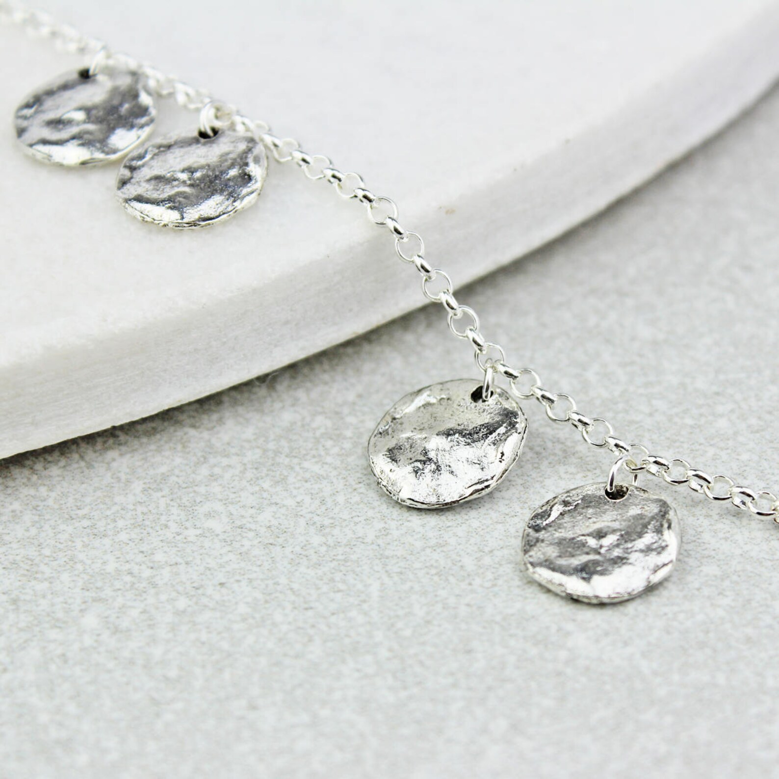 Triple Chains of Silver Necklaces - Anniversary - Statement Necklace ...