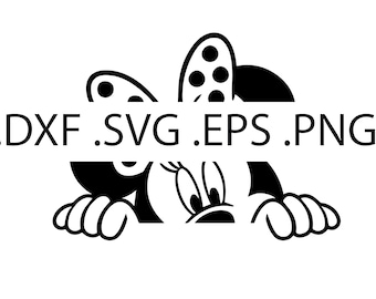 Peeking Minnie Mouse - digitale download, directe download, svg-, dxf-, eps- en png-bestanden inbegrepen!
