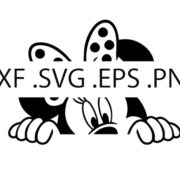 Peeking Minnie Mouse - Digital Download, Instant Download, svg, dxf, eps & png files included!