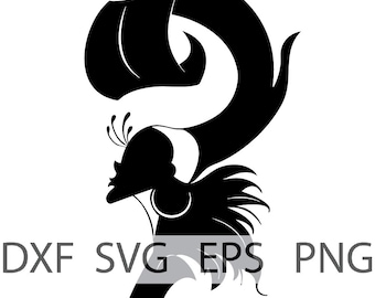 Yzma Silhouette Bust – Emperor's New Groove, Digital Files (svg, dxf, eps, png)