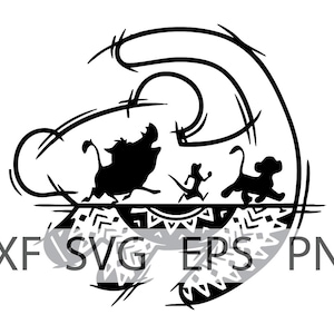 Simba Murial Timon, Pumbaa en Simba - The Lion King - digitale download, directe download, inclusief svg-, dxf-, eps- en png-bestanden!