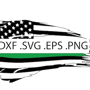 Military Flag - Thin Green Line, Distressed American Flag - Digital Download, Instant Download, svg, dxf, eps & png files included!